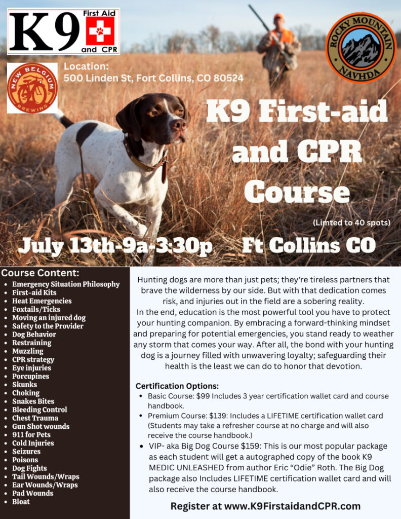 Attend the dog First-Aid and CPR clinic.